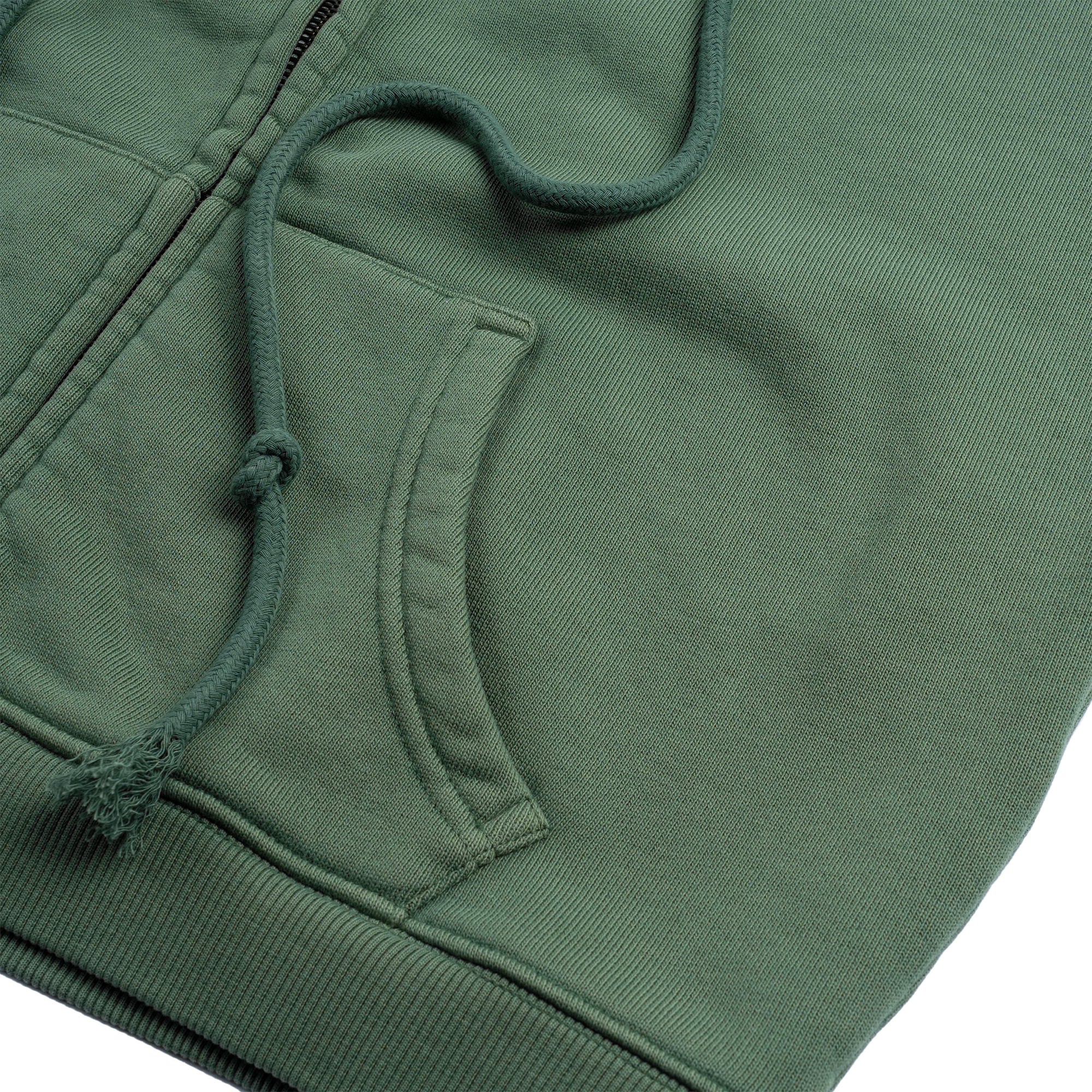 ERL Zipped Fleece Hoody ERL06T035 Green