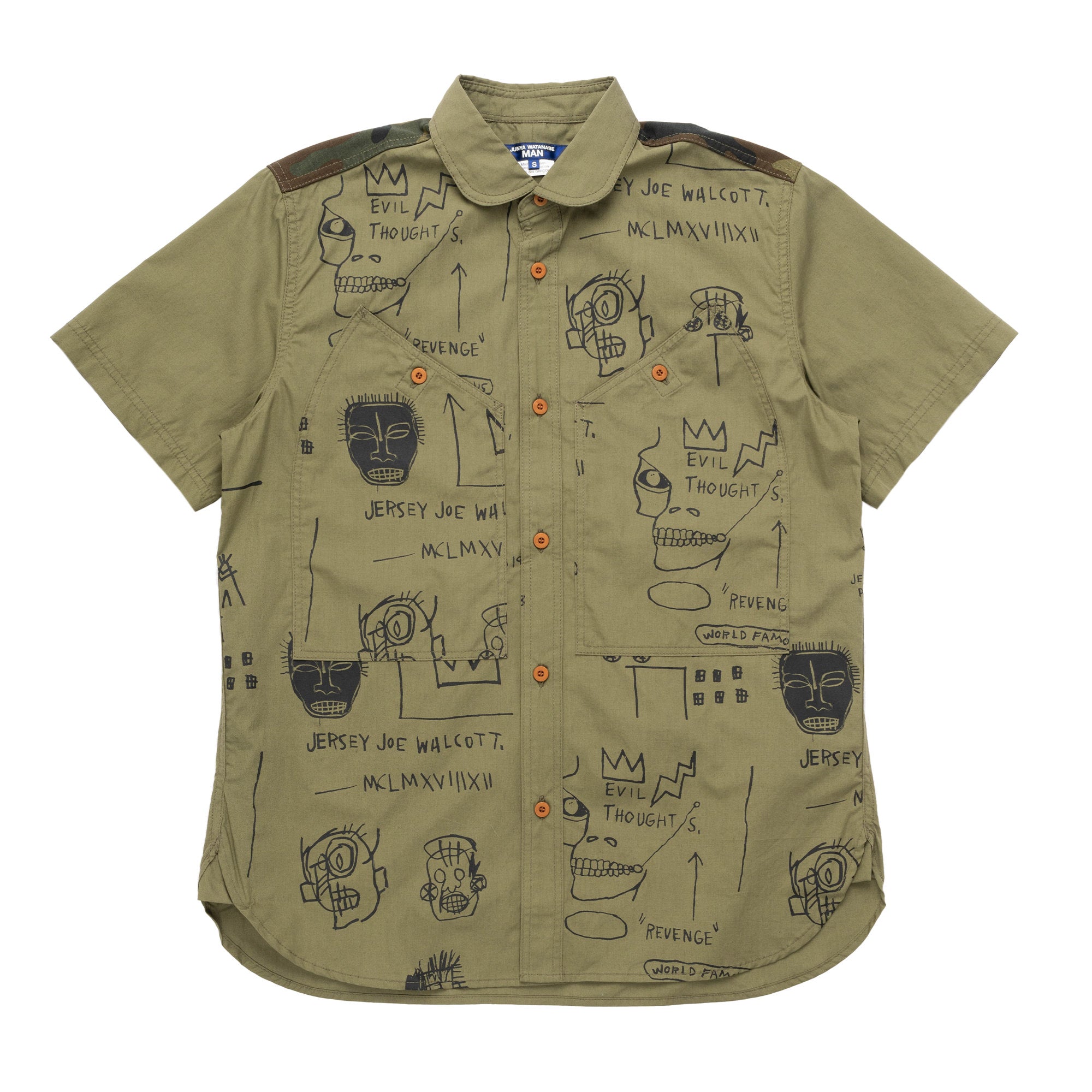 Basquiat Cotton Shirt sun-patch WK-B019-051-1 Olive