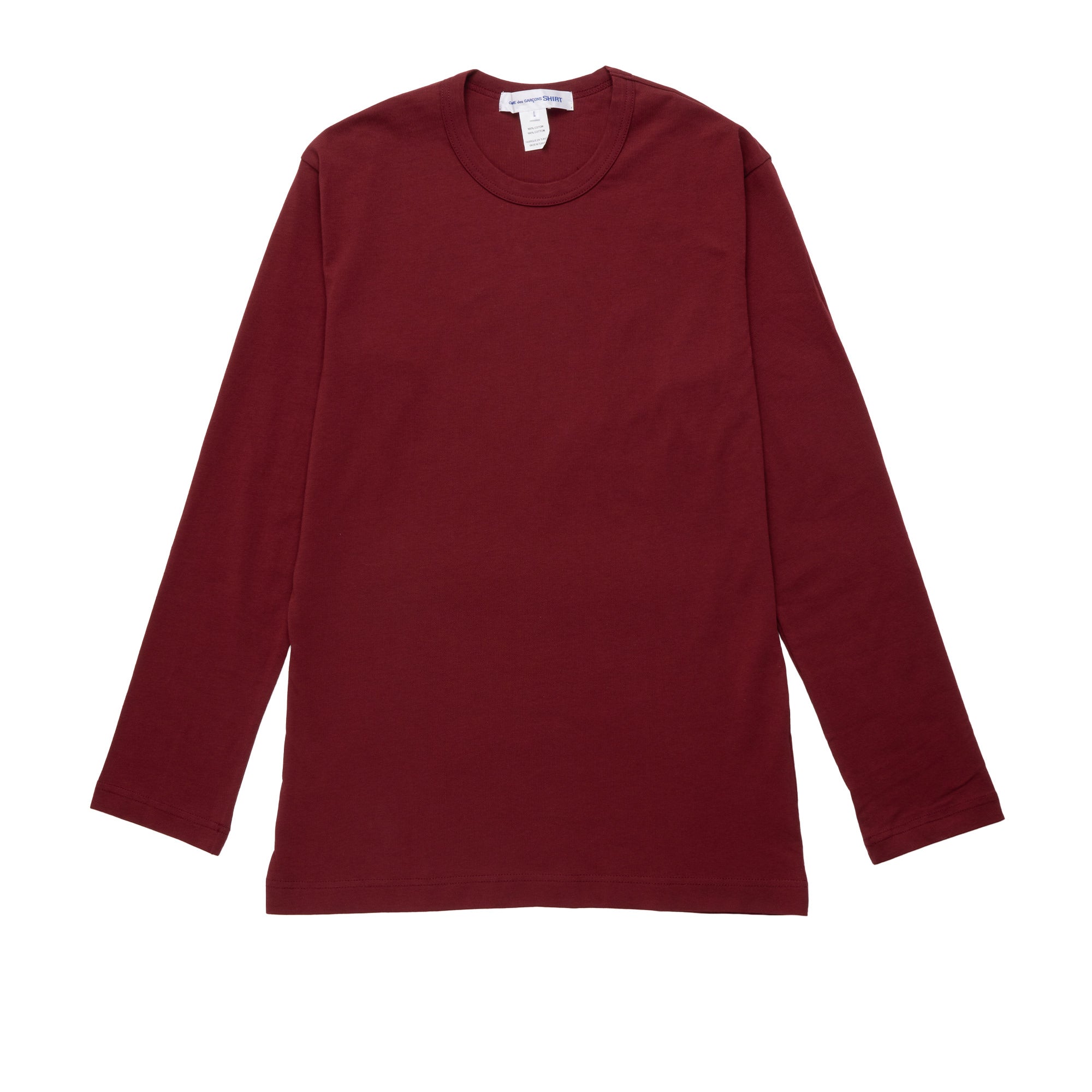 CDG Shirt Rear Logo L/S Tee FJ-T015-W22 Burgundy