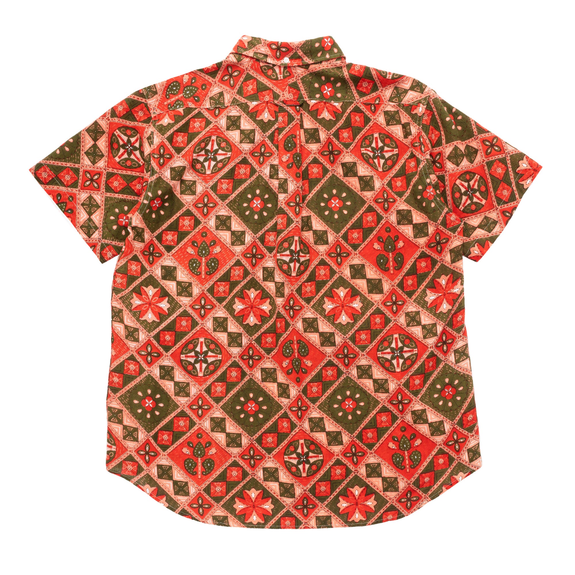 Popover BD Shirt 23S1A003 Pink/Olive Cotton Ethno Print