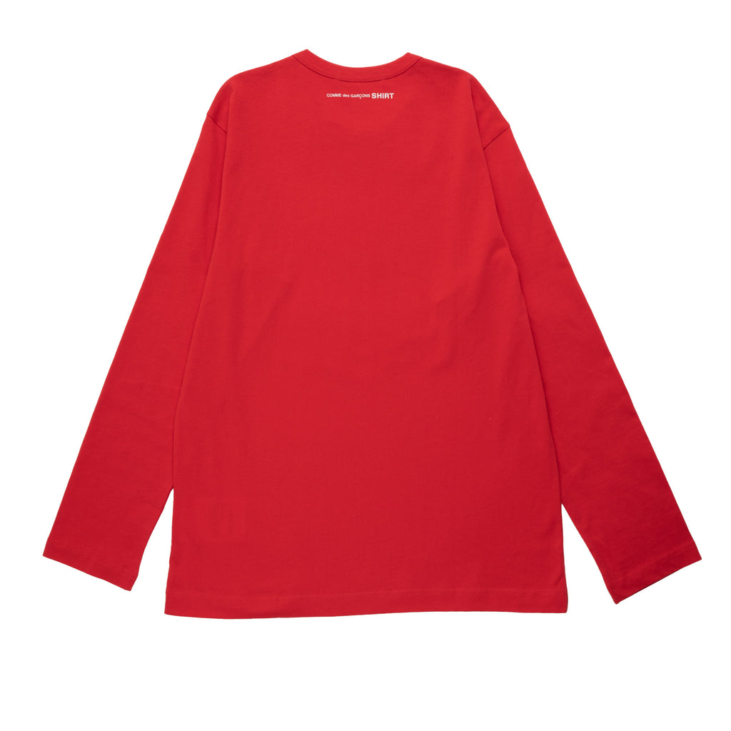 CDG Shirt Rear Logo L/S Tee FJ-T015-W22 Red