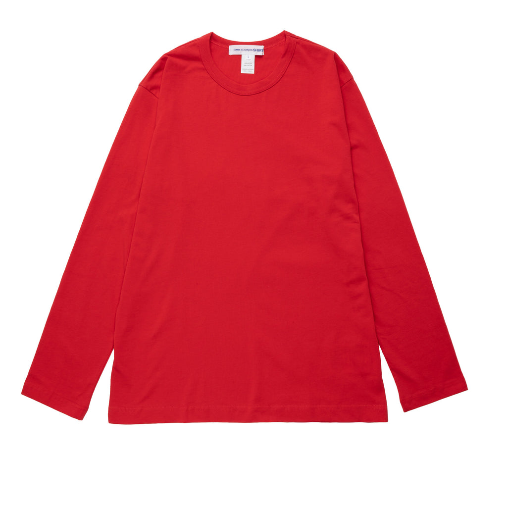 CDG Shirt Rear Logo L/S Tee FJ-T015-W22 Red