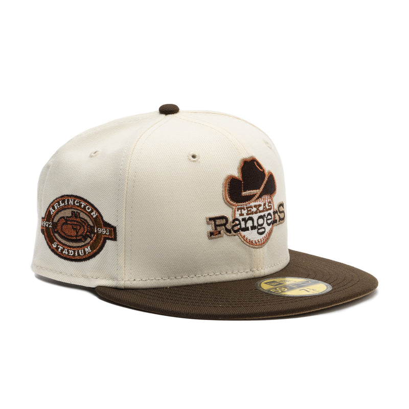 Men's New Era White/Brown Texas Rangers Arlington Stadium 59FIFTY Fitted Hat  