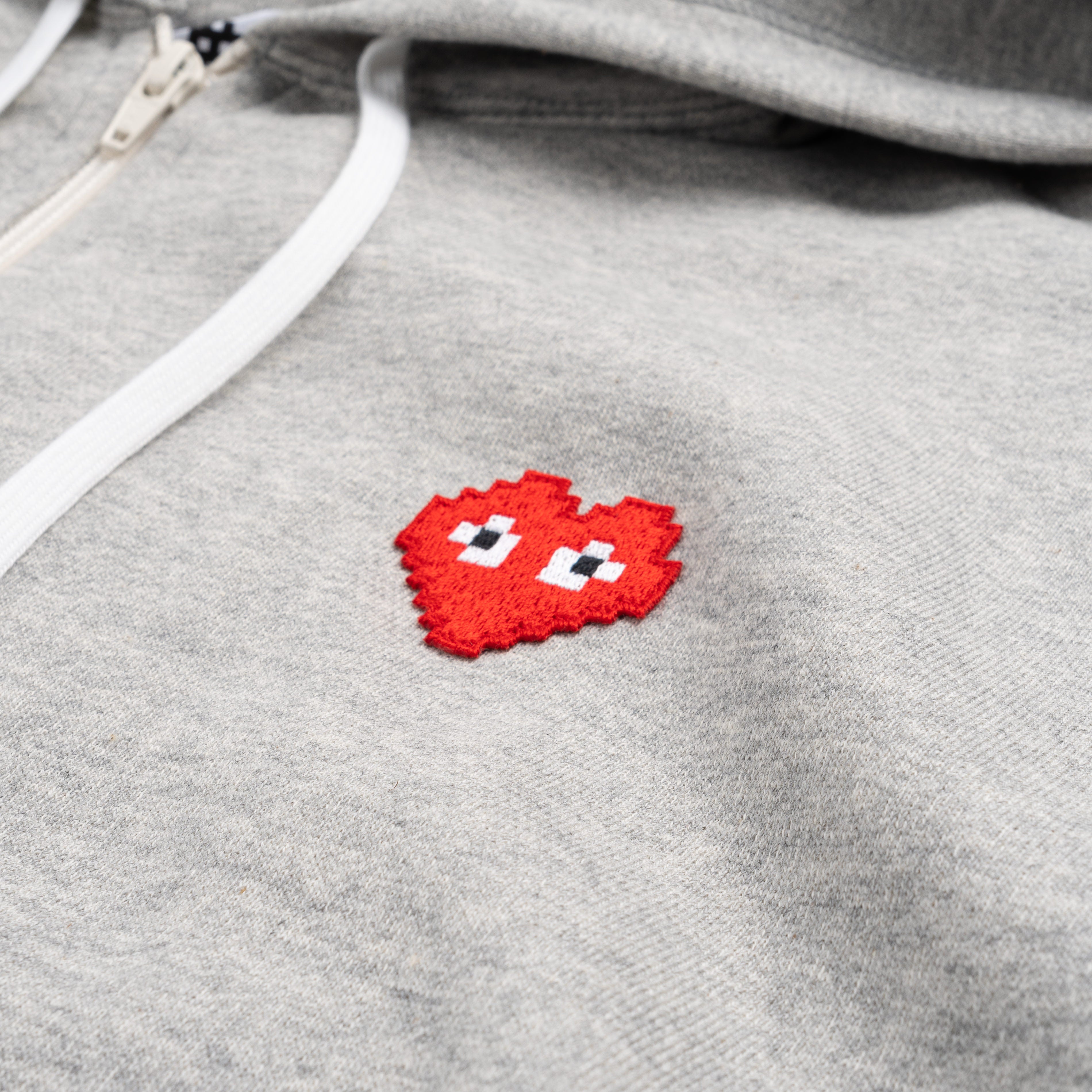Pixel Heart Zip Hoodie AZ-T326-051-1 Grey