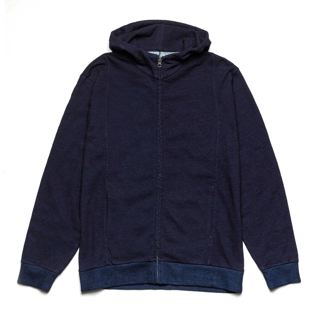 Split Back Zip Up Hoodie 77137 Indigo