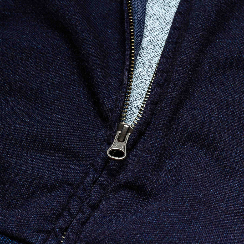 Split Back Zip Up Hoodie 77137 Indigo
