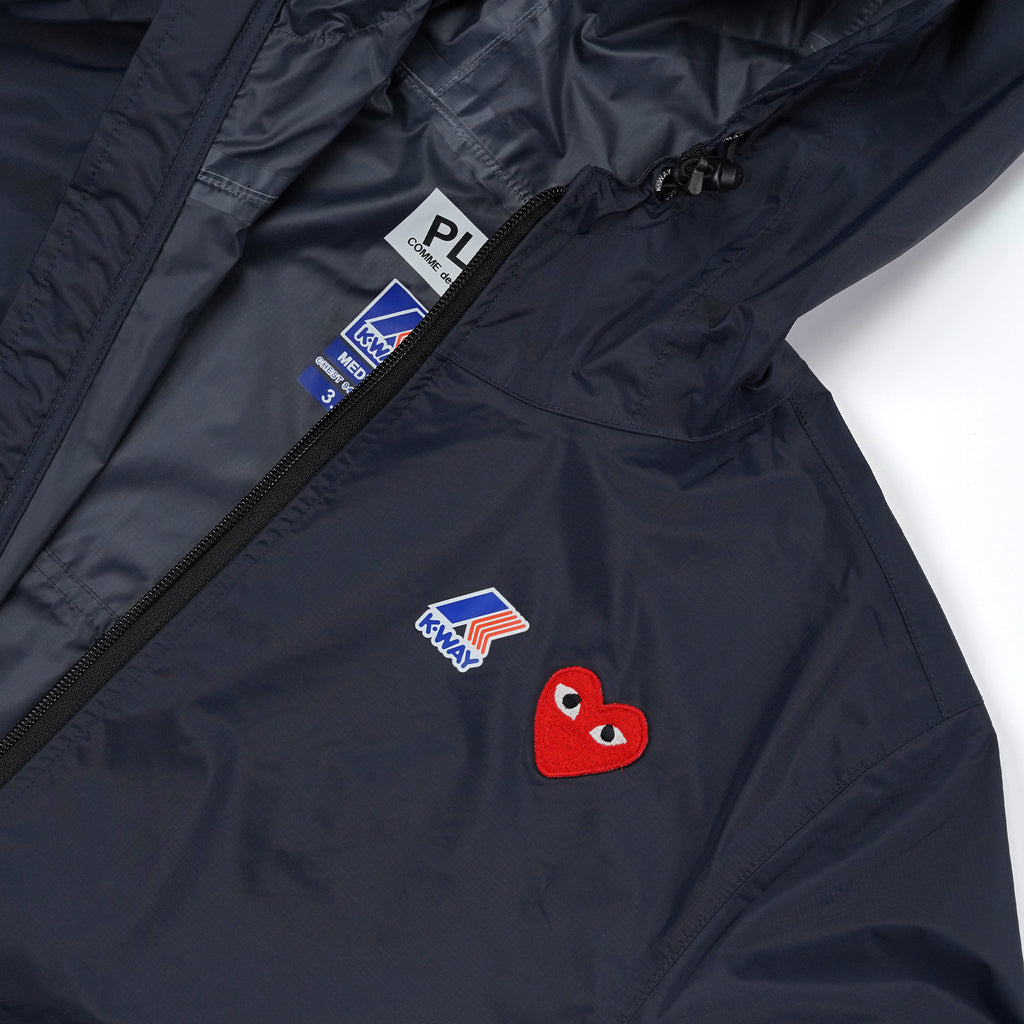 CDG Play K-WAY HOODIE FULL ZIP AZ-J501-051 Navy