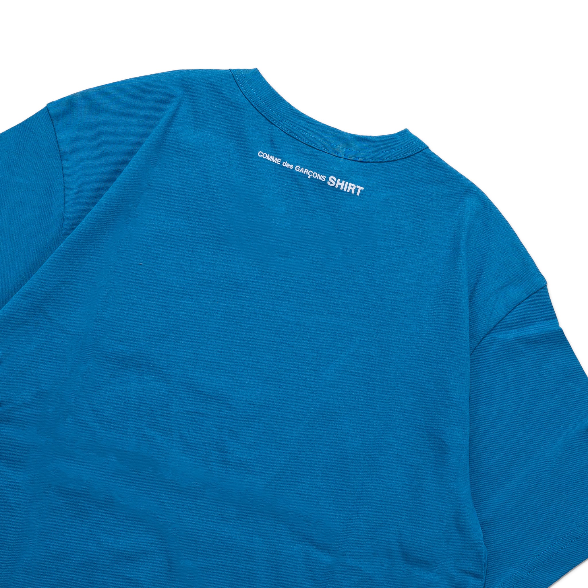 CDG Shirt Rear S S Logo Tee FJ T016 W22 Blue Capsule