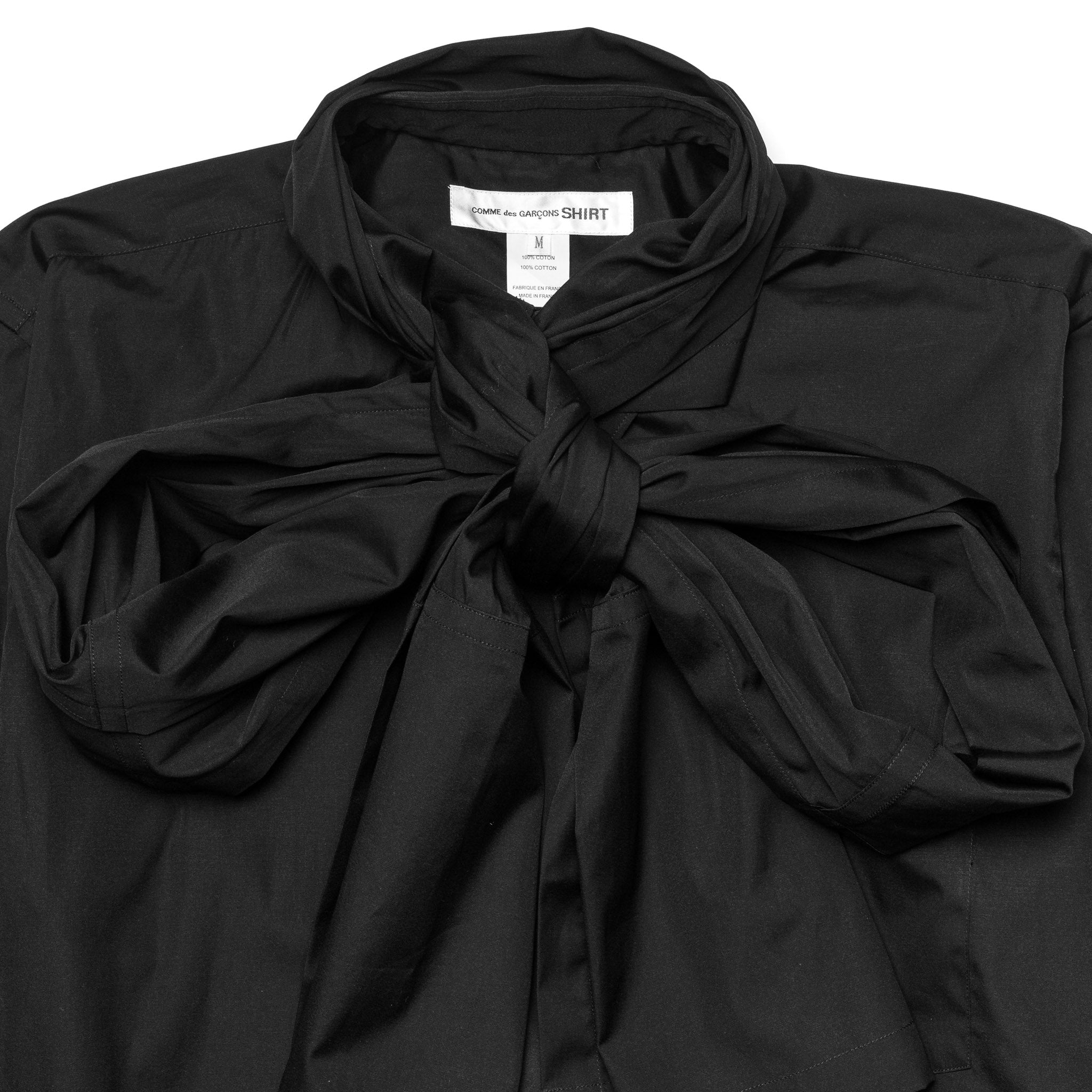 CDG Shirt Vector Self-Scarf Shirt Vector FH-B014 Black
