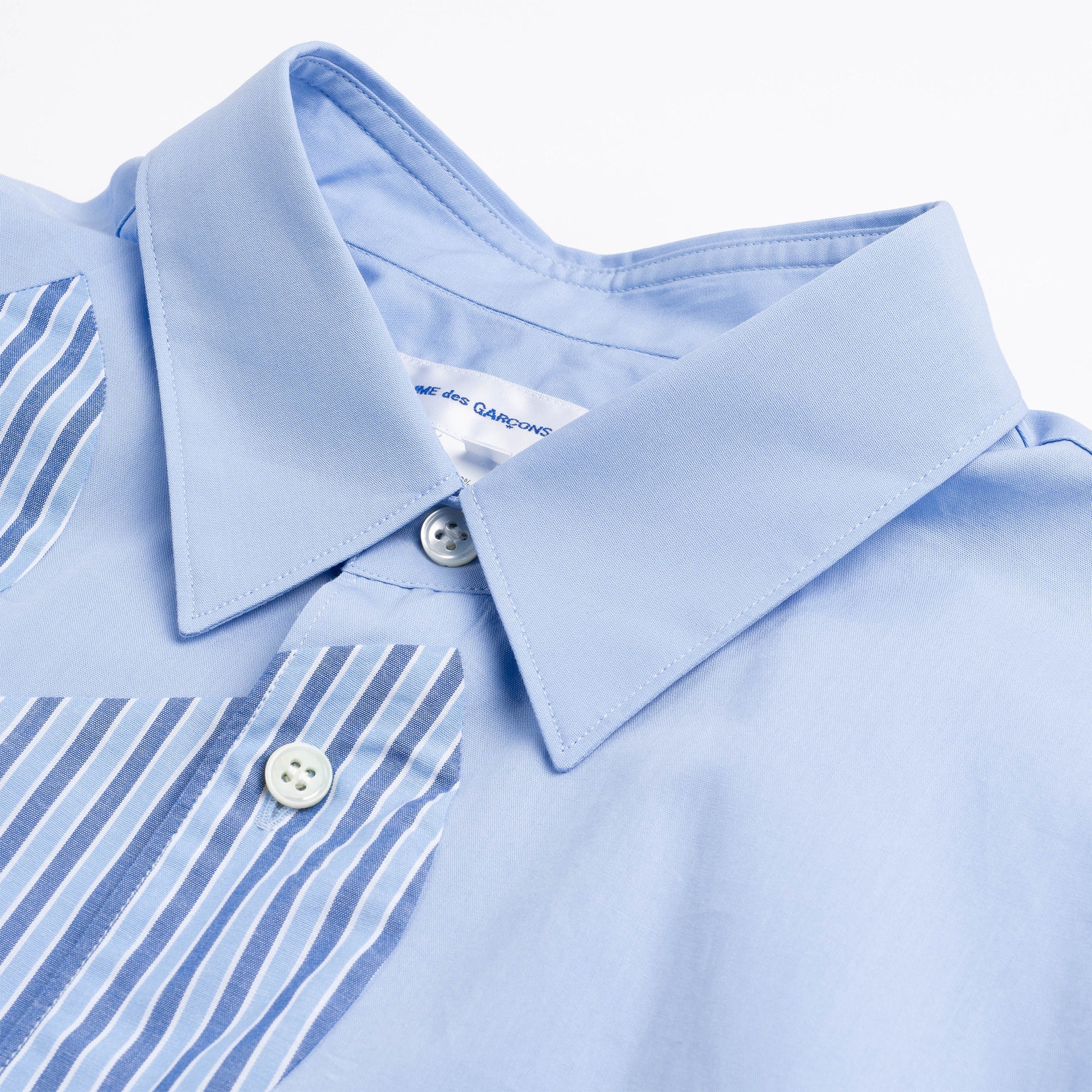 CDG SHIRT Patchwork Stripe Shirt FK-B009-S23-1 Blue