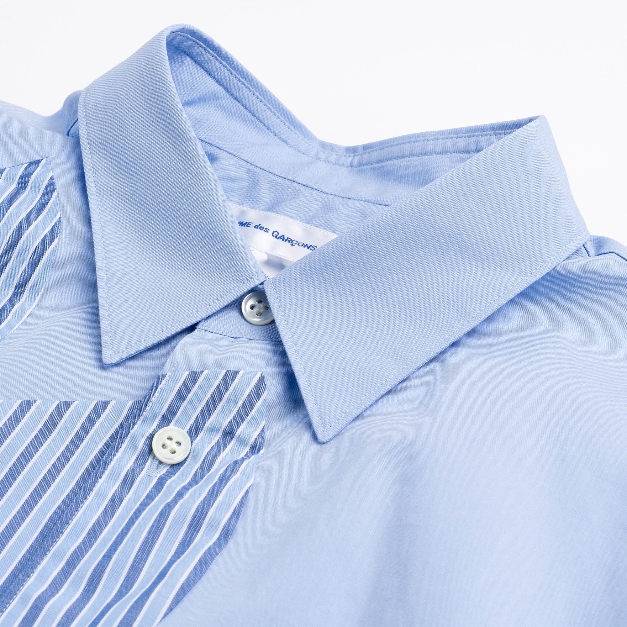 CDG SHIRT Patchwork Stripe Shirt FK-B009-S23-1 Blue – Capsule CDG SHIRT Patchwork Stripe Shirt FK-B009-S23-1 Blue – Capsule