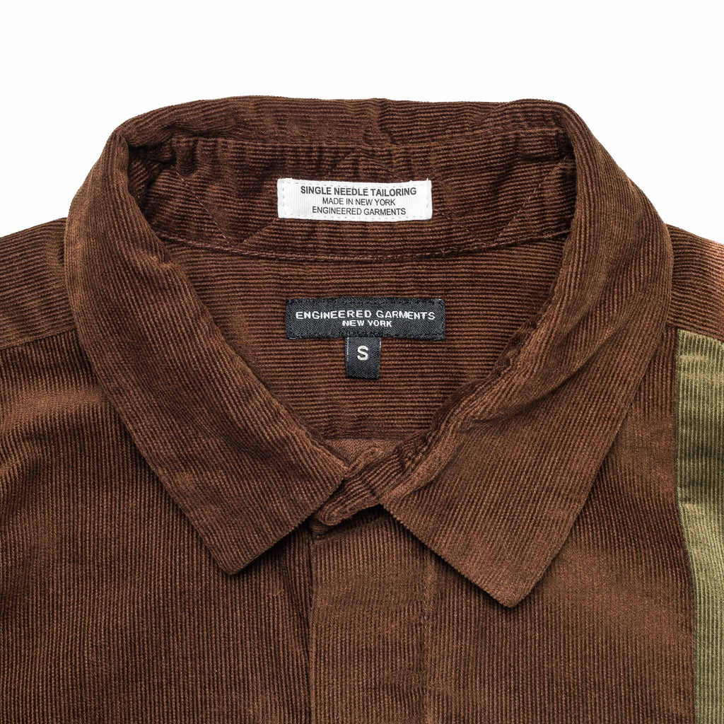 21W Corduroy Short Collar Shirt Brown