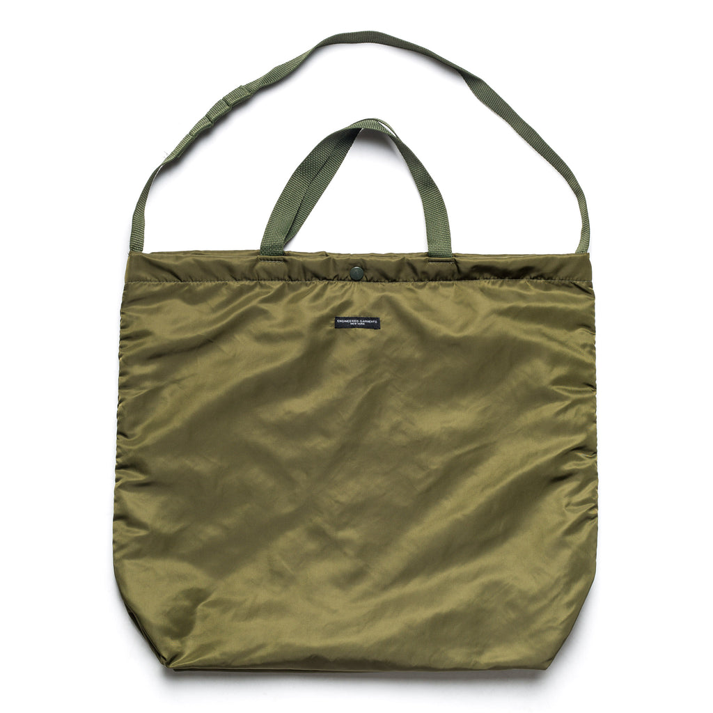 Satin Nylon Carry All Tote Olive