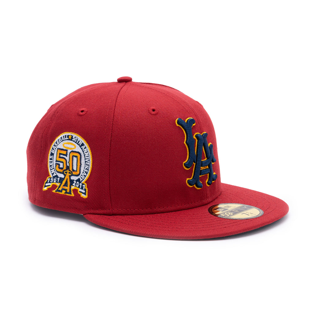 LA Angels 50th Anniv. Navy Logo Pinot Red